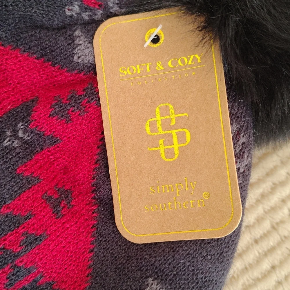 NWT Simply Southern SIMPLY BEANIE 0223 Aztec‎ Print Beanie with Pompom